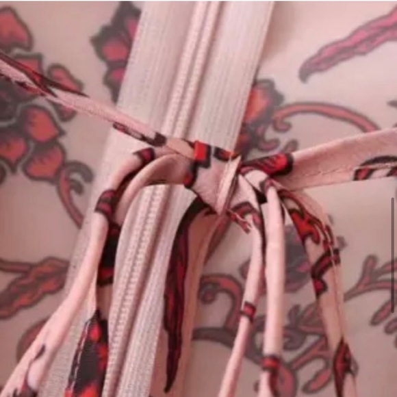 Saffron Burnout Floral Silk Blend Dress - M, NWT - Picture 6 of 14